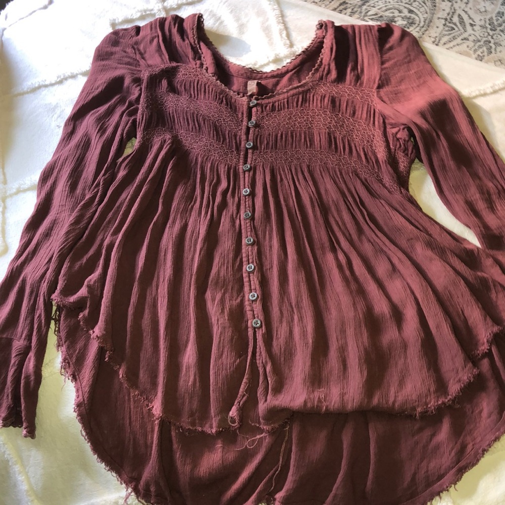 pink free people blouse